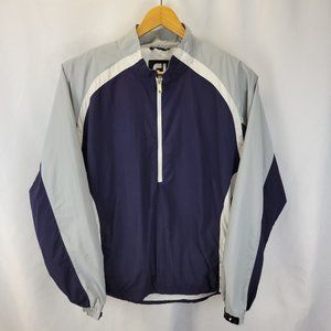 FootJoy FJ Long Sleeve 1/2 Zip Windbreaker Lined Jacket Mens XL Golf Blue Gray